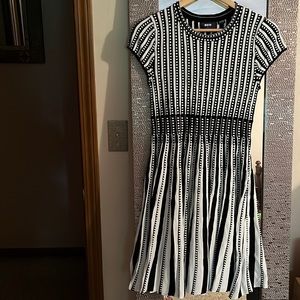 Maeve by Anthropologie Black and White Knit Dress